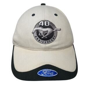 Ford 40th Anniversary Baseball Cap Beige OS Adjustable Embroidered Hot Rods Plus